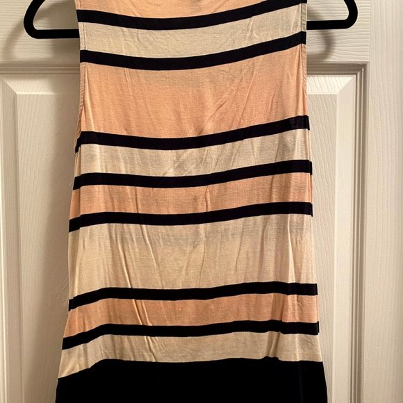 Ann Taylor Striped Fringe Knit Top - Picture 2 of 3